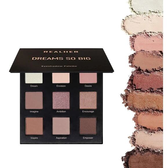 NWOB Realher Dreams So Big Eyeshadow Palette 9 Shimmer & Matte Daily Use - Picture 1 of 6